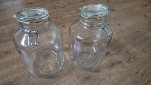 2 x Terrarium fles, gesloten weckpot, H 28 rond 18