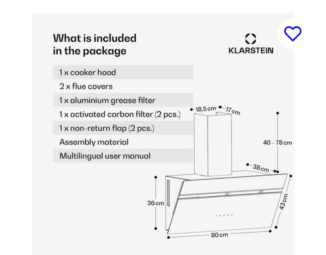 Vlakscherm afzuigkap Klarstein