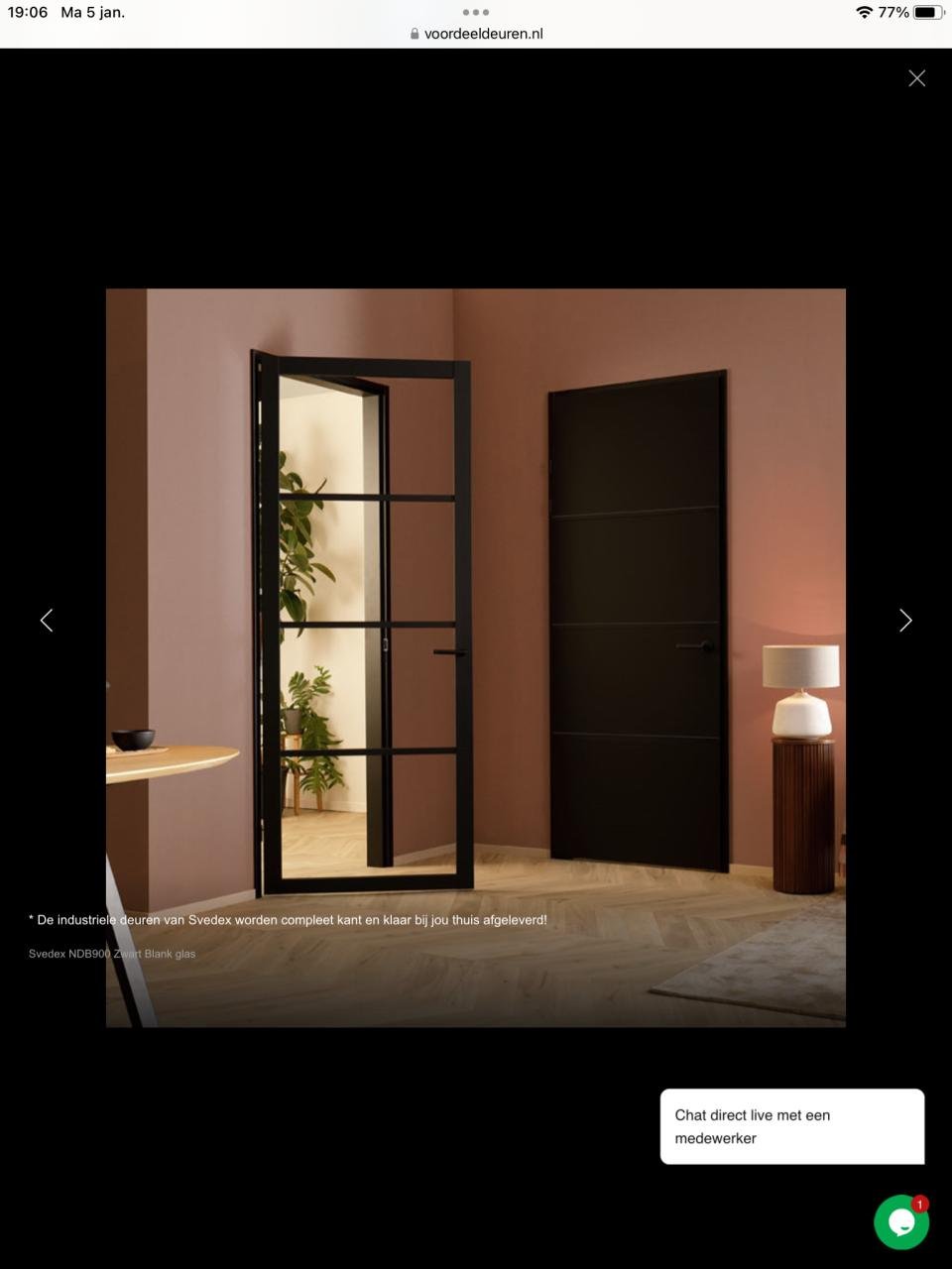 Industriële look opdekdeuren  met glas