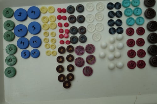 Uniek assortiment van 107 vintage knopen