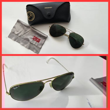Ray-Ban Aviator RB3025 – goud / groen polarized
