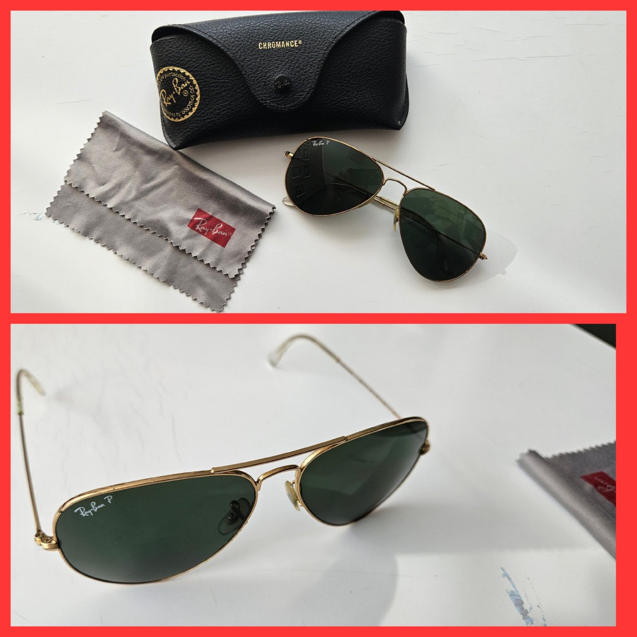 Ray-Ban Aviator RB3025 – goud / groen polarized