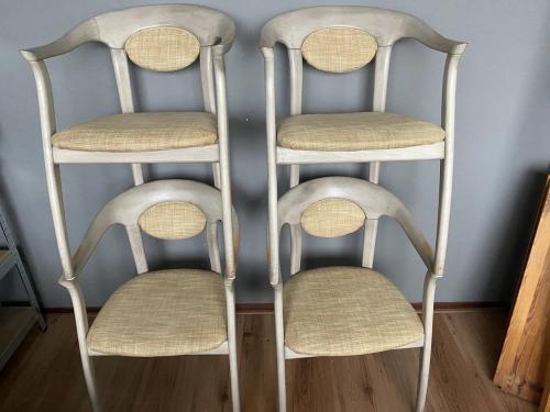4 Vintage Lubke stoelen Japandi stijl jaren 70