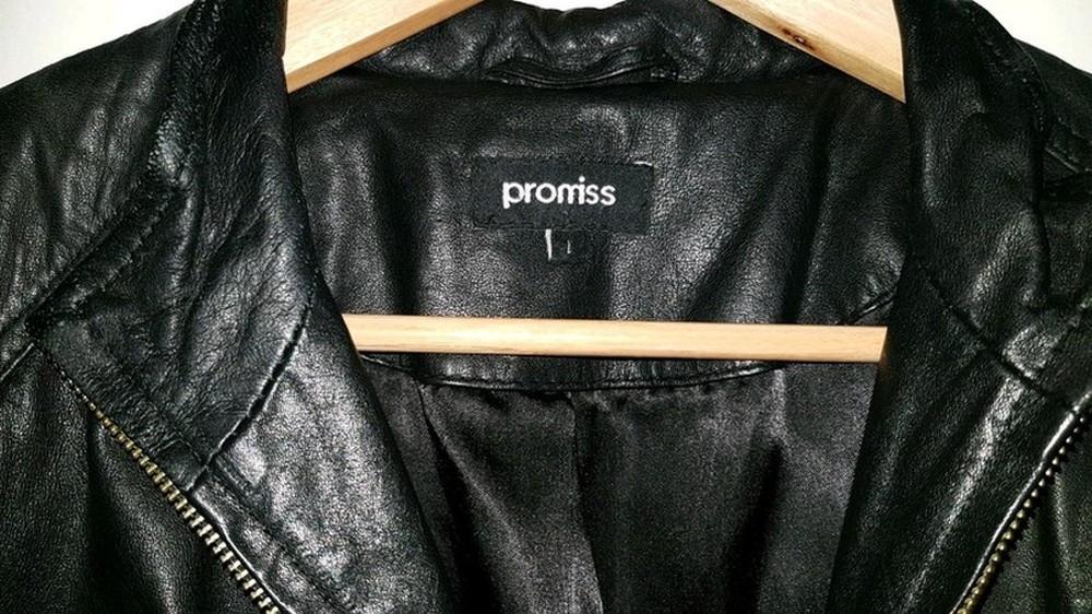 PROMISS: Prachtig zwart lederen jackje maat L