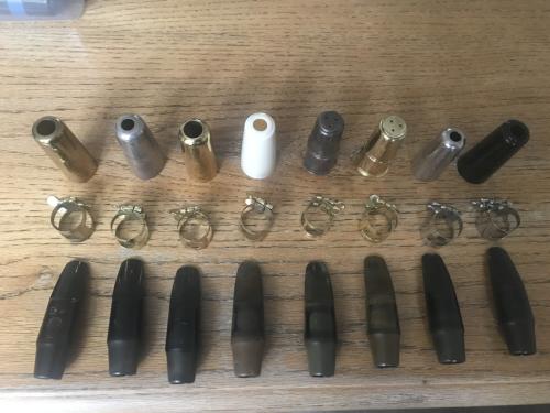 Mondstukken van sopraan,alt,tenor en bariton saxofoon