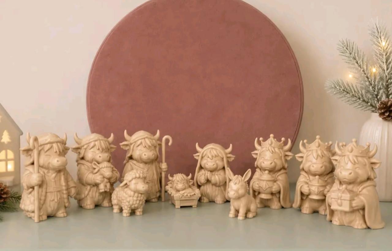 3d geprinte (kerststal) beeldjes