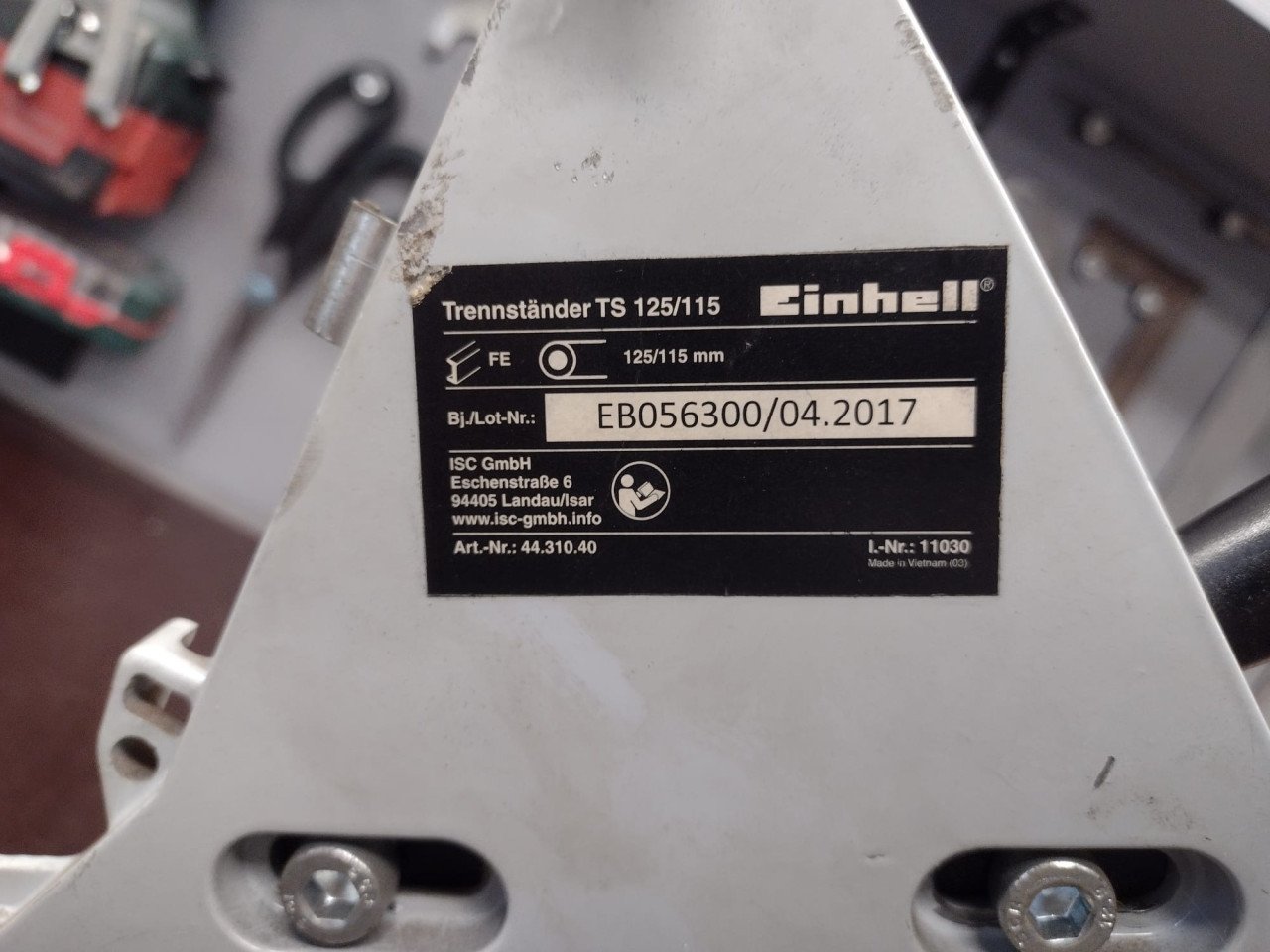 Einhell doorslijpstandaard TS 115/125