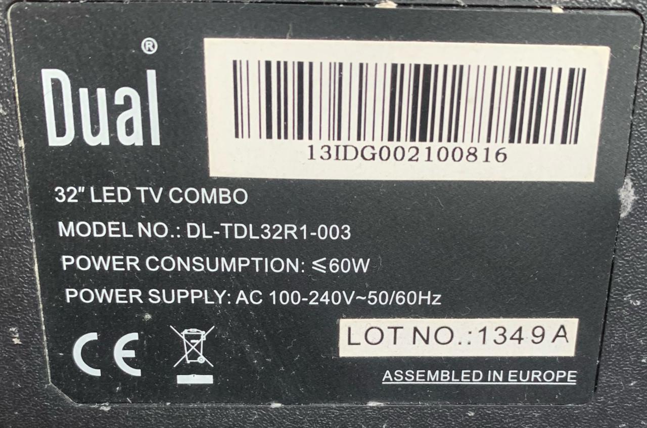 TV van Dual 32 inch met afstandbediening zwart.