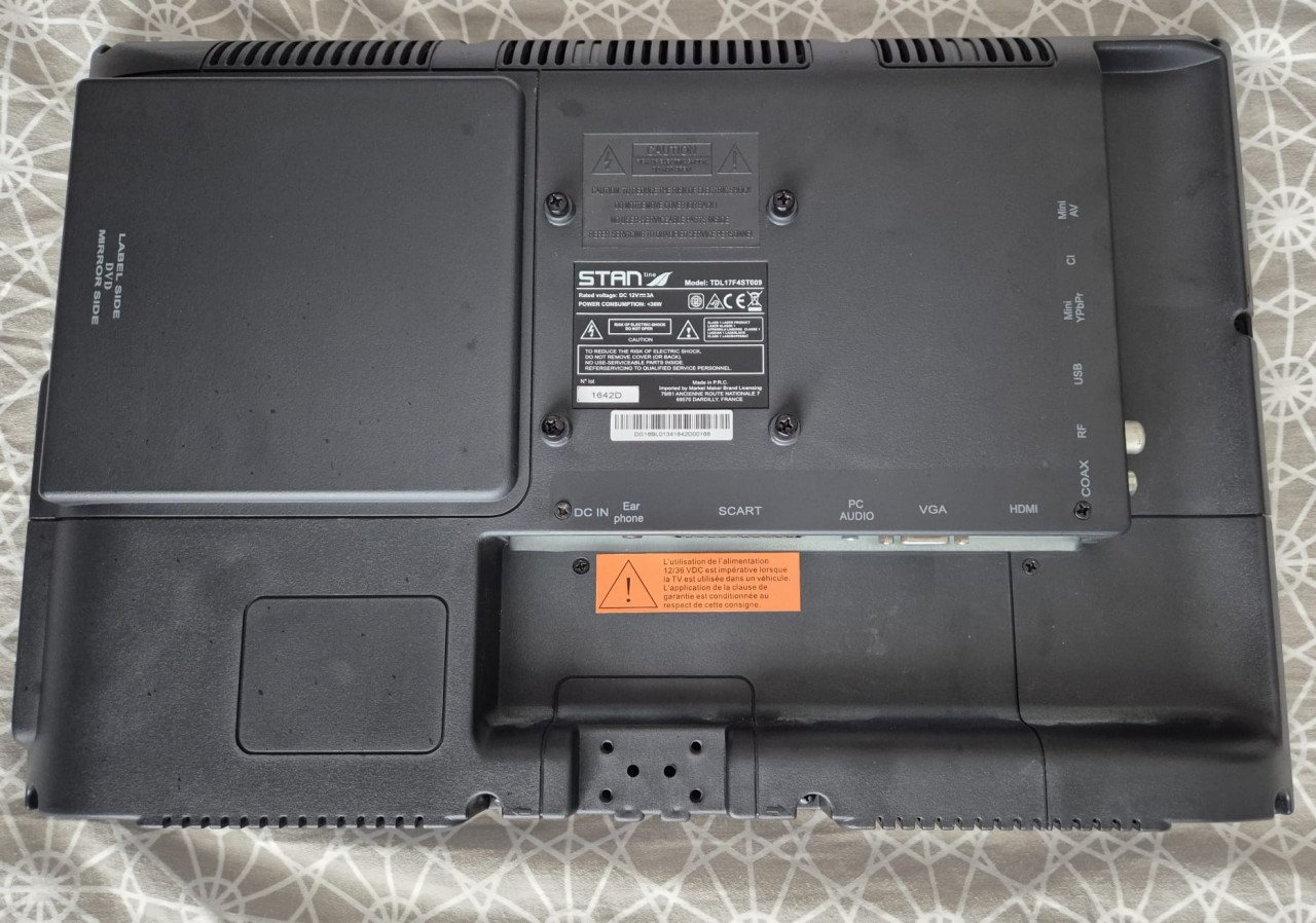 Stanline 15,6'' TV DVD HD DVBT-C T2/S2