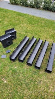 Bielbet afvoergoot / draingoot / sleufgoot 5x1m + 2x stortbak