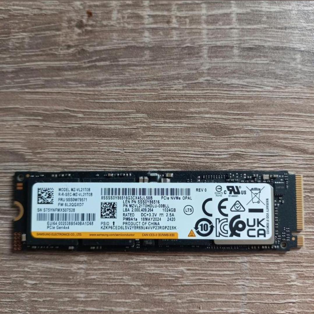 Samsung PM9A1a 1TB SSD  7.000MB lezen