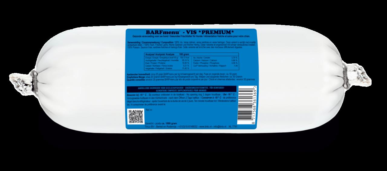 Laatste rollen op voorraad  !  Barfmenu diepvriesvoer rollen van 1000 gram