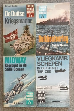 2e wereld oorlog ; strijd op zee ; 4 boeken in z.g.a.n. staat