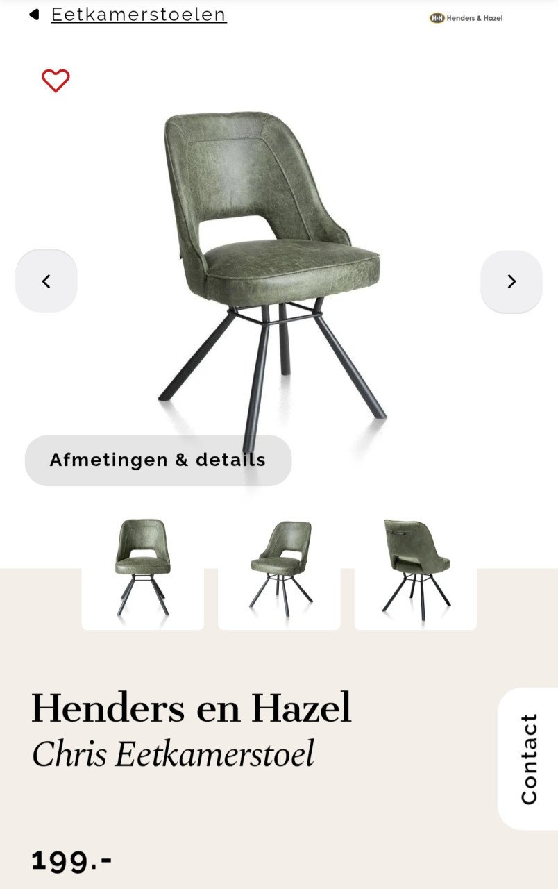 Prijs verlaagd! Vandaag ophalen! Eetkamerset met 4 Henders & Hazel stoelen
