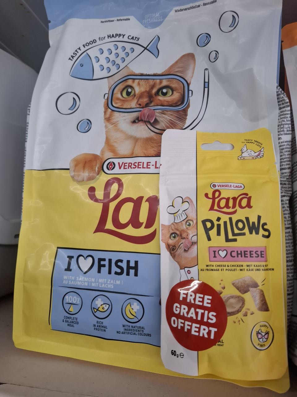 Lara kattenvoer in allerlei smaken, met gratis snoepzakje