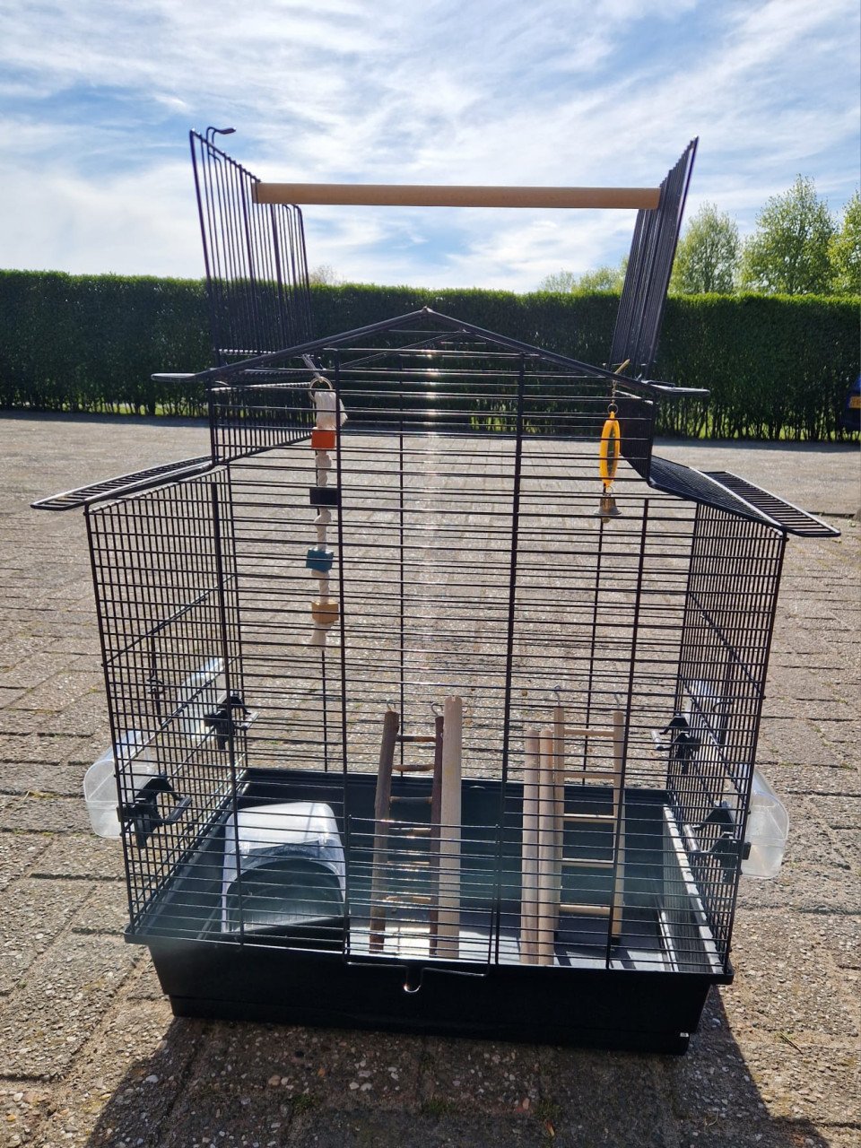 Nette vogelkooi met bovenopening - inclusief accessoires