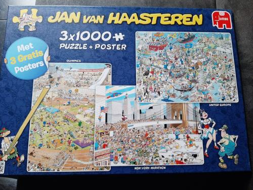 Jan van haasteren, 3x1000 stukjes olympics,new york maraton, united europa