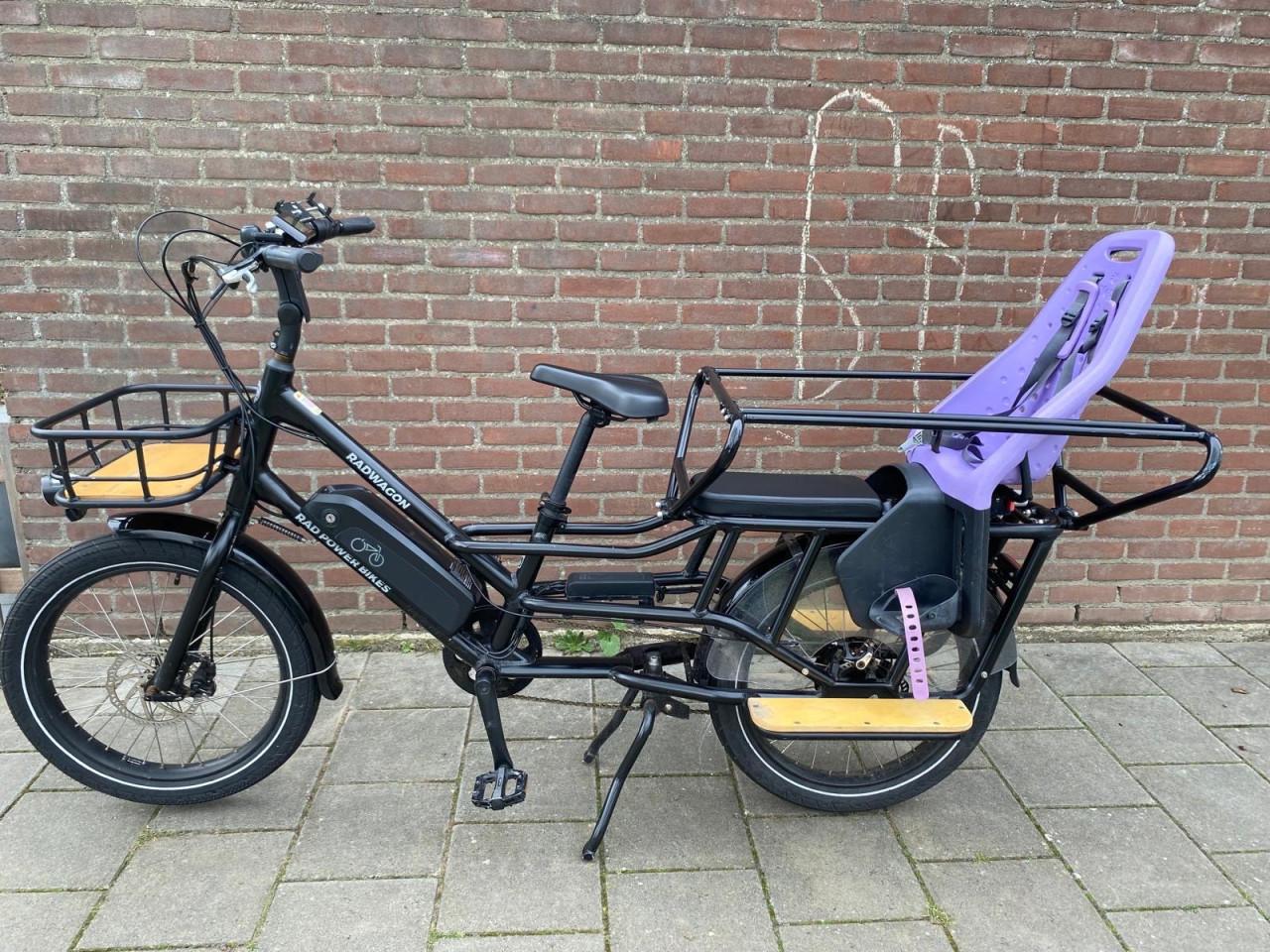 Electrische longtail transportfiets radwagon 4 zwart