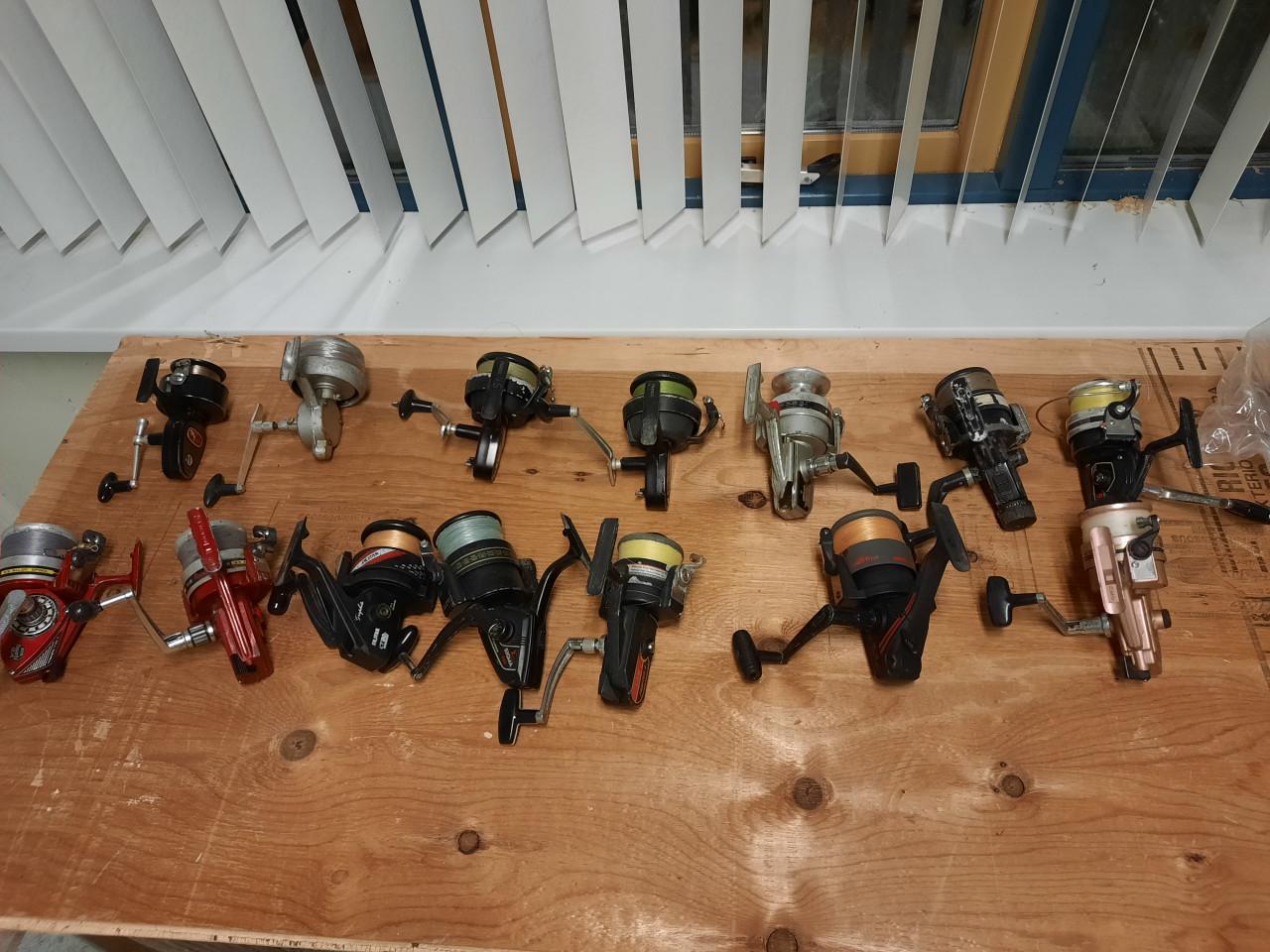 Hengels en molens strandhengel zeehengel boothengel karperhengel vissen