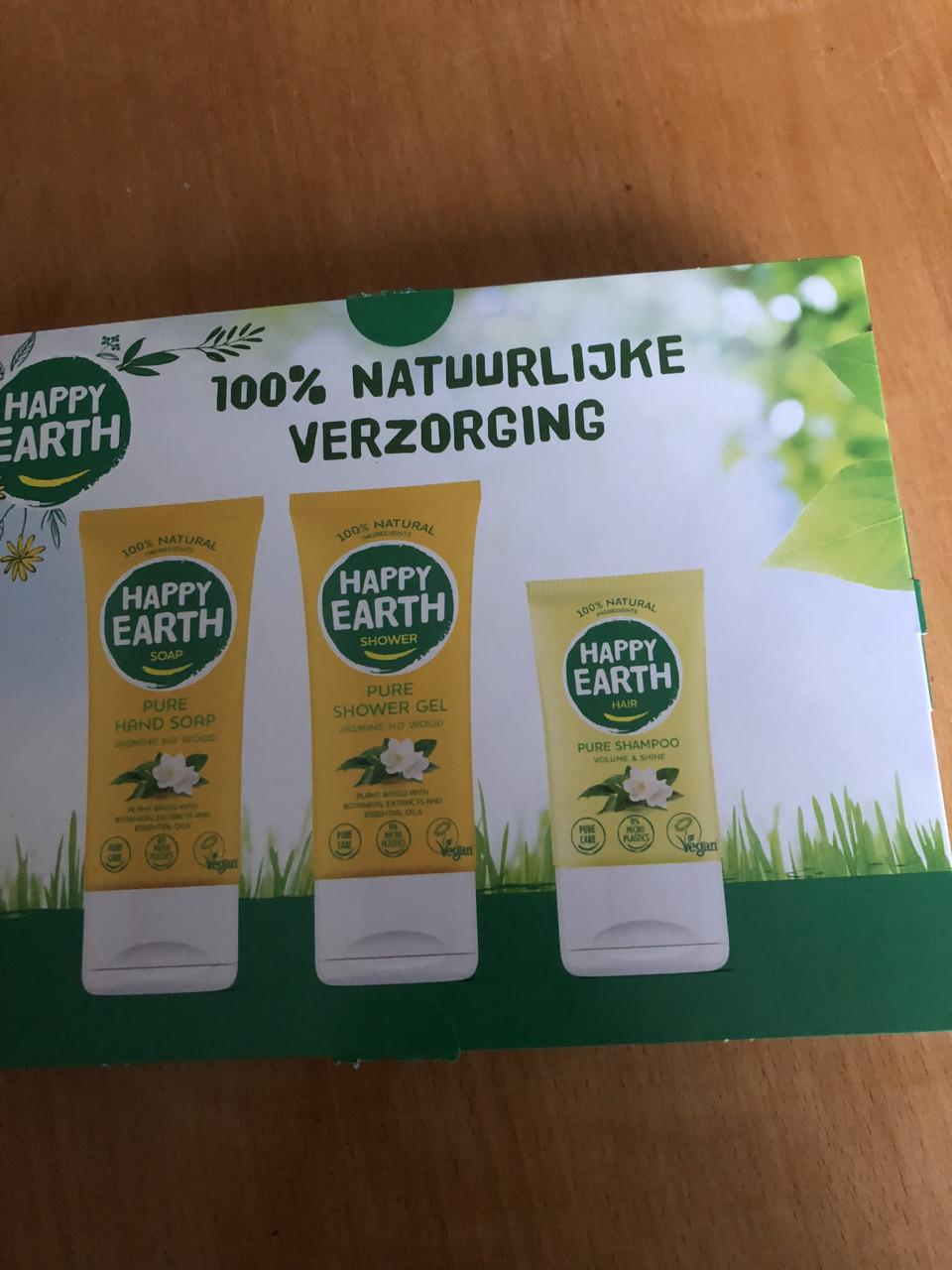 Te koop doucheset van "Happy Earth".(nieuw).