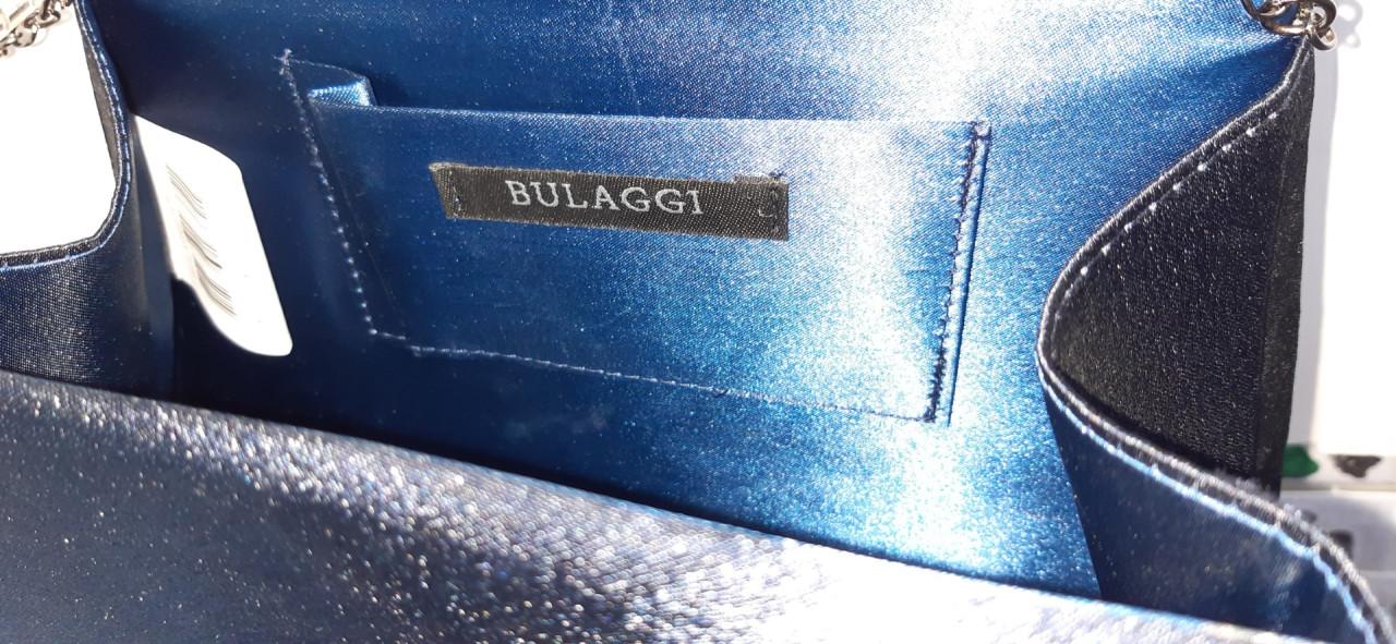 Bulaggi clutch - Schoudertas - Satijn- Glitter - Donkerblauw -
