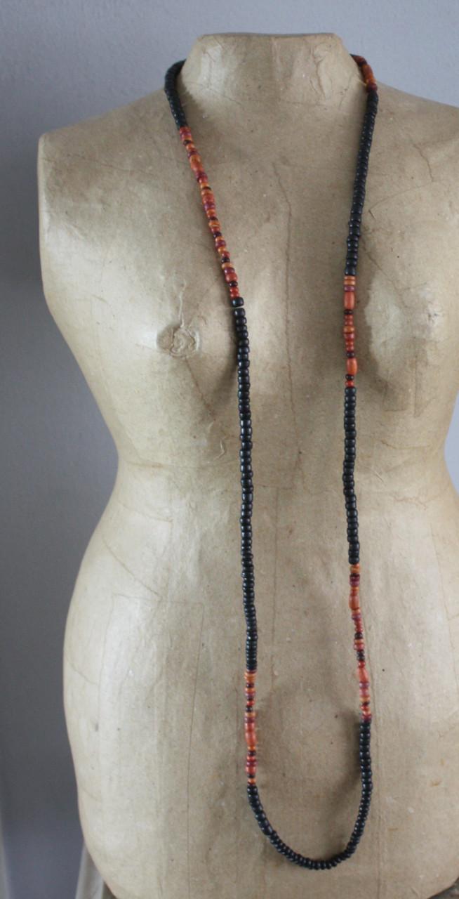 Houten ketting bruin oranje