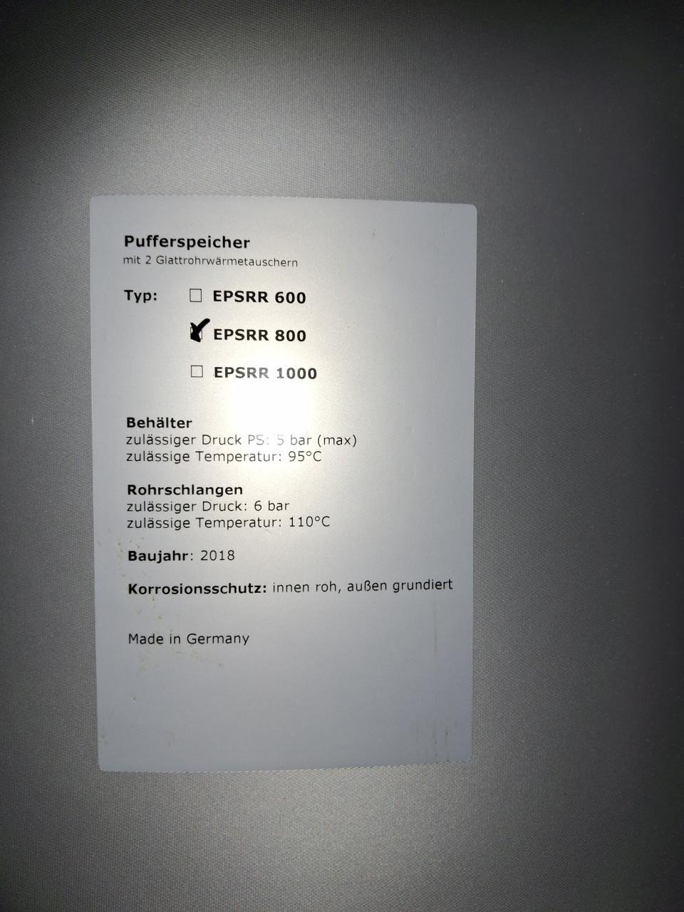 Te koop 800 Liter buffervat met 2 wisselaars