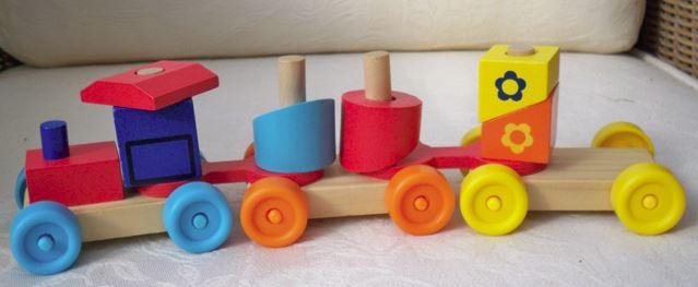 Houten blokkentrein