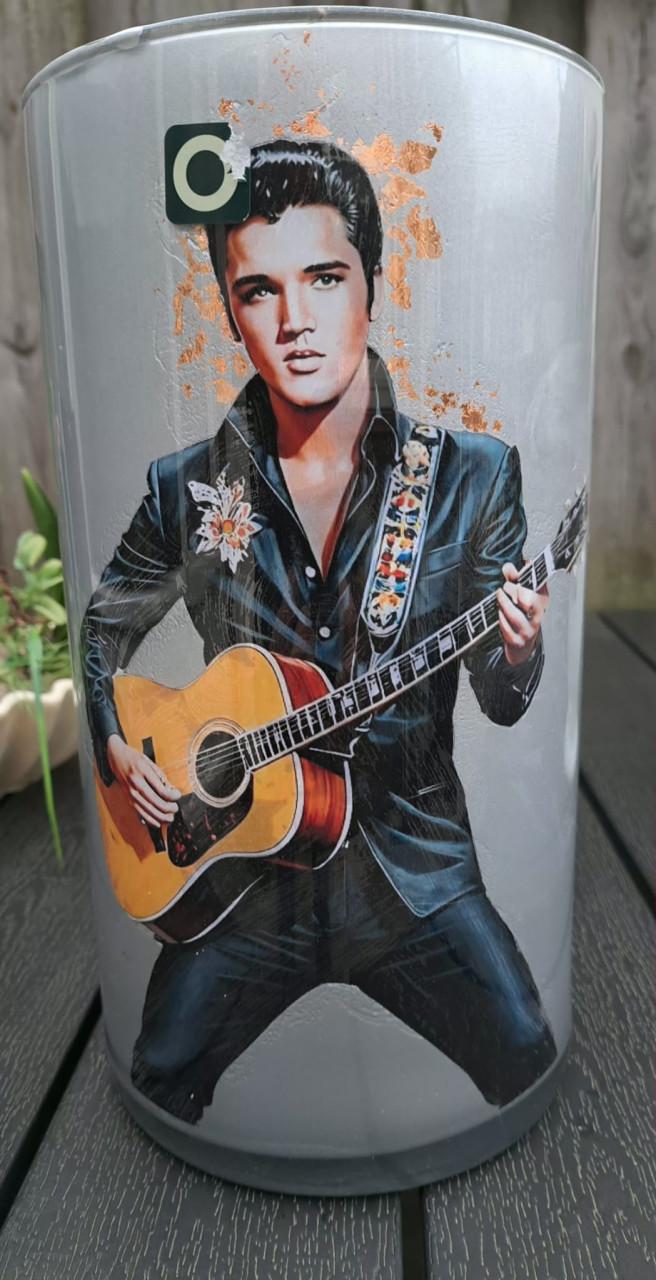 Decoupage vaas met Elvis