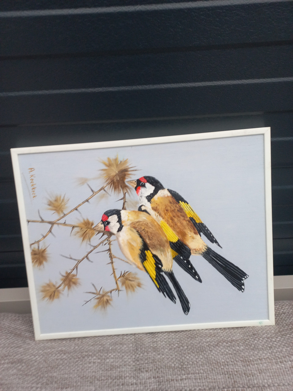 Prachtige Schilderij Twee Puttertjes .