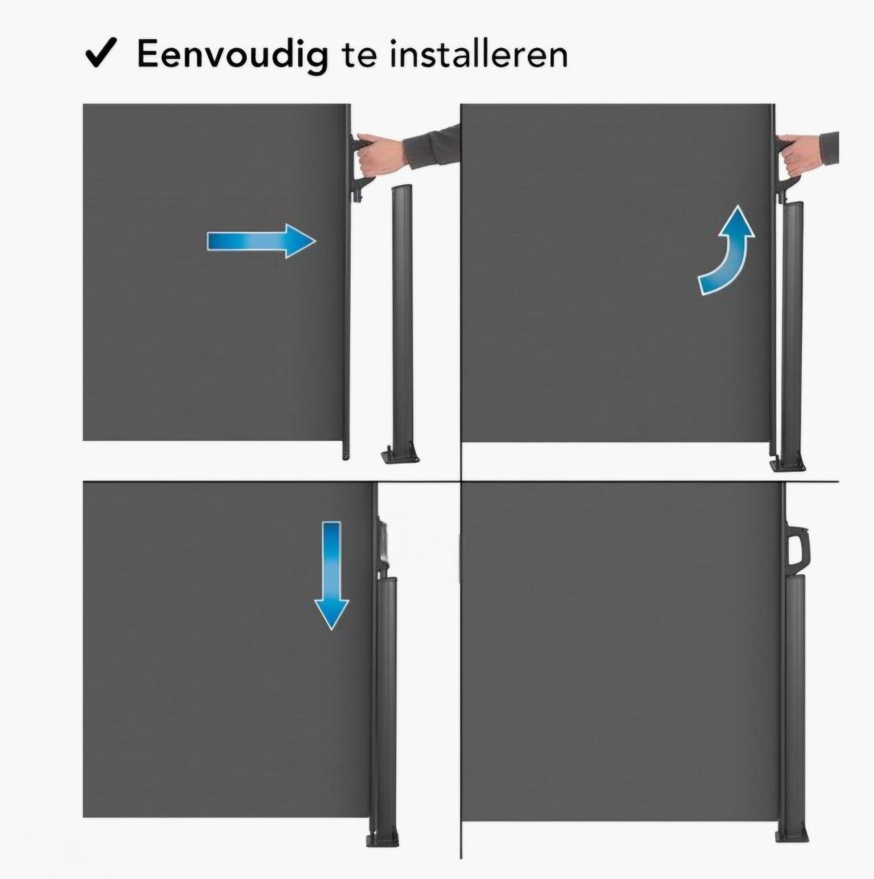 Windscherm uittrekbaar 1.6 x 3 m