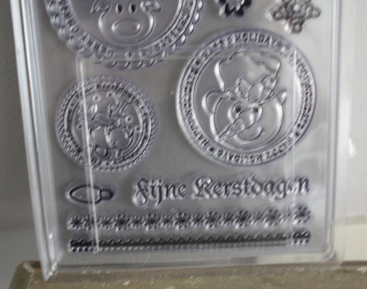 Nieuw in verpakking transparante verwisselbare stempelset  kerst