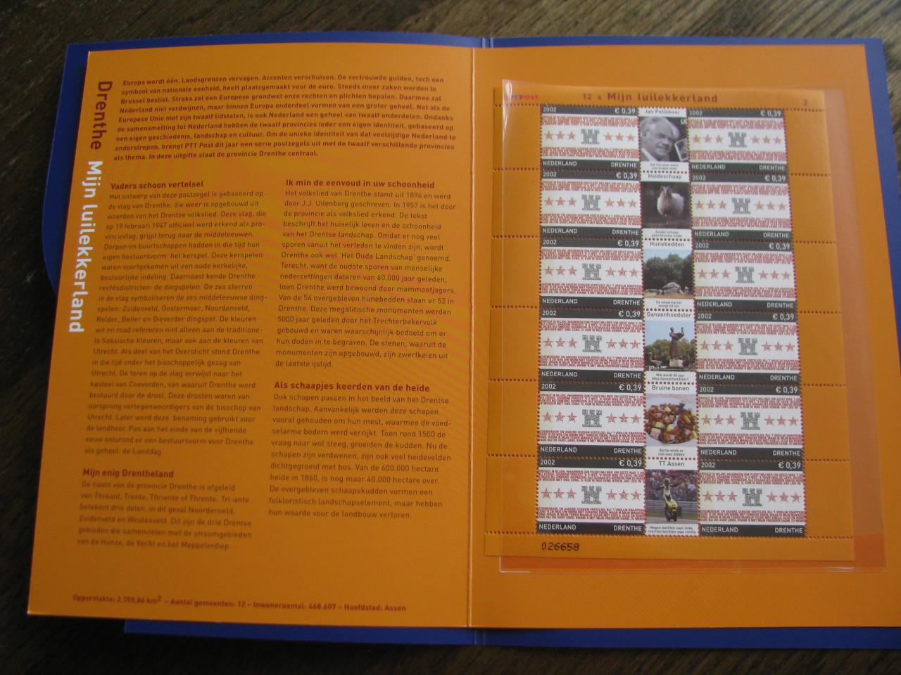 Mapje Postzegels van alle provincies.