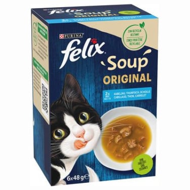 Felix Soup Kattenvoer 6 x 48 g`- 47 stuks