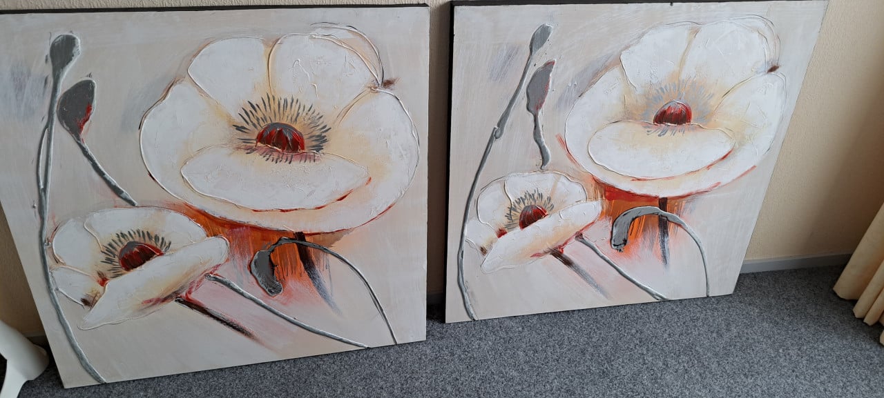Te koop 2xcanvas schilderij