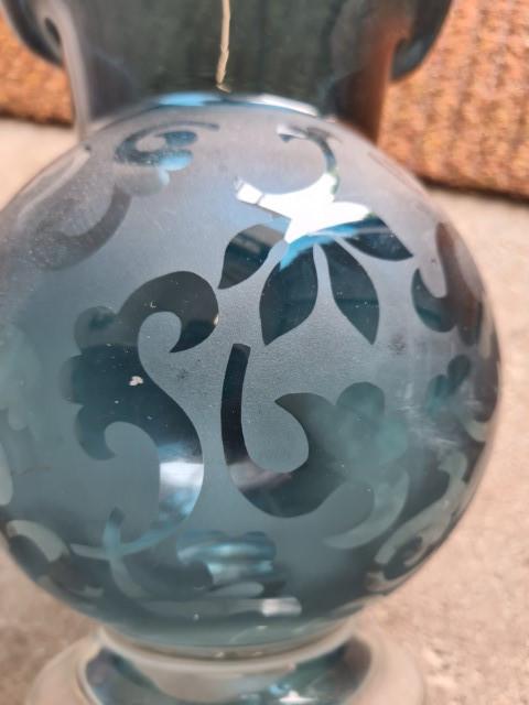 Vaas zeegroen dik glas