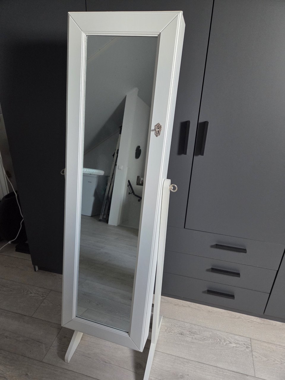 Luxe spiegelkast sieraden wit