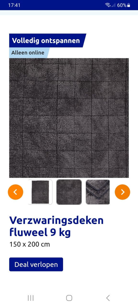 Verzwaringsdeken 9 kilo van de action