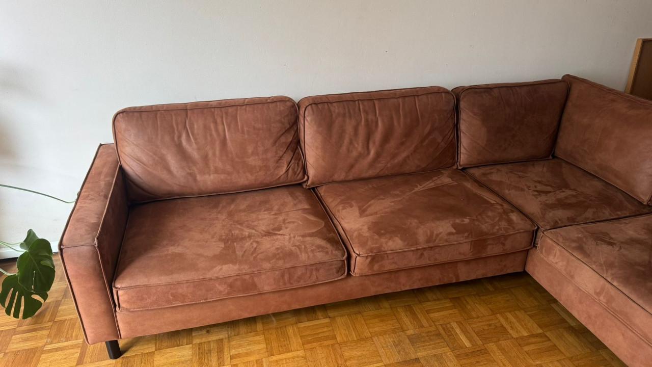 Cognac hoekbank