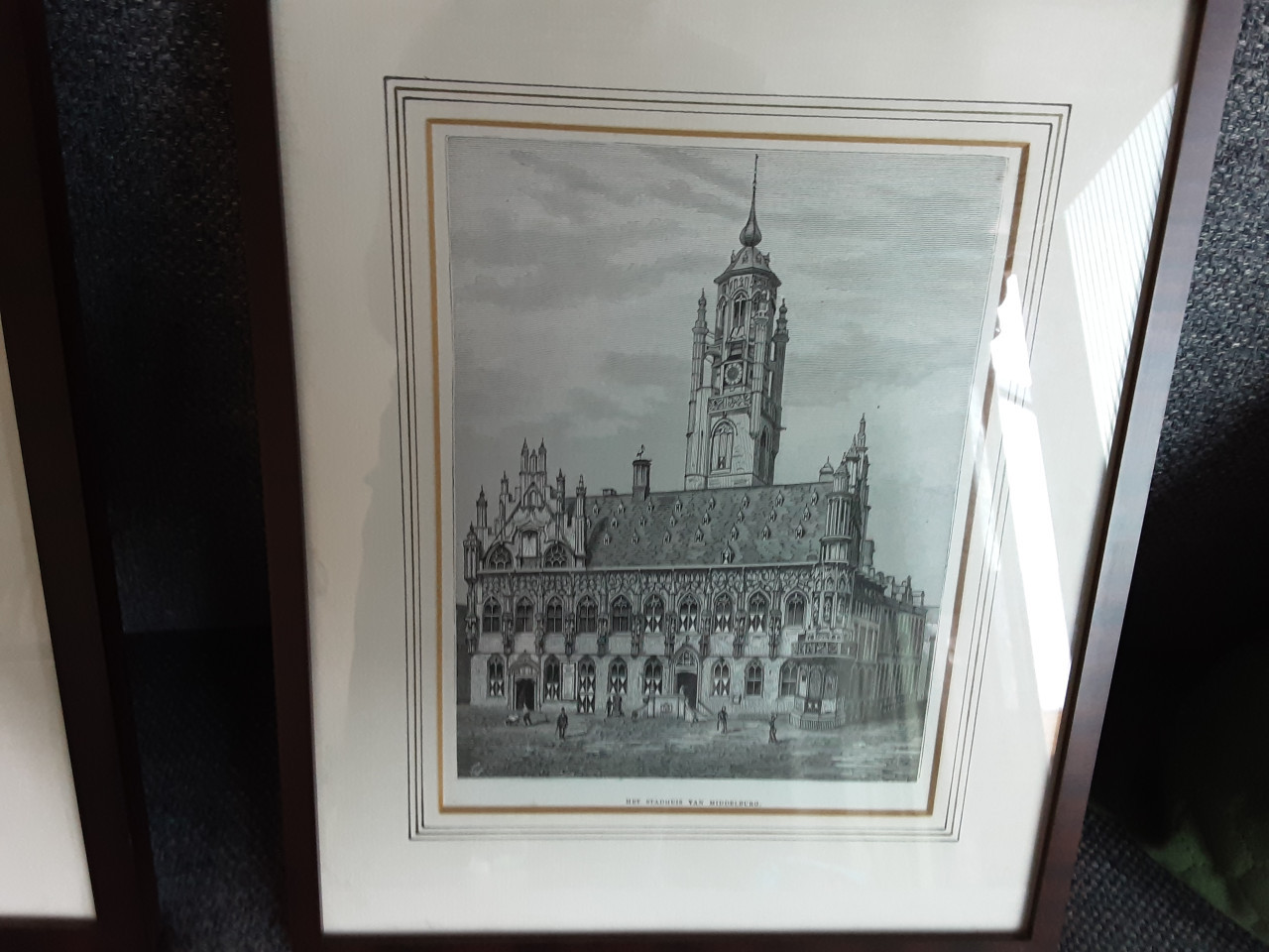 2x mooie oude pentekeningen. 1 Antwerpen  en 1 het stadhuis van Middelburg