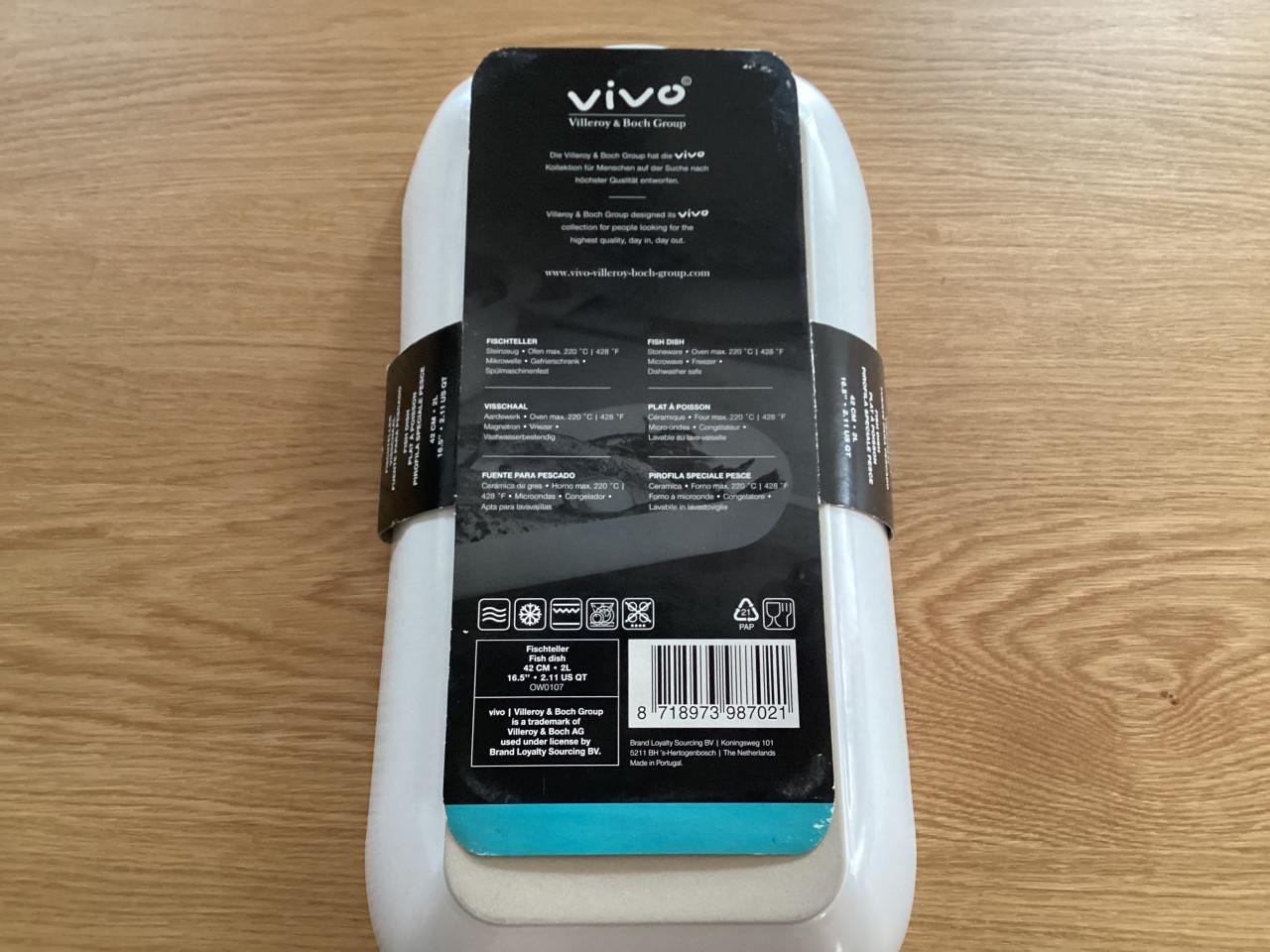 Vispan. Ovenschaal vis. Villeroy & Boch Vivo. NIEUW. Goes.