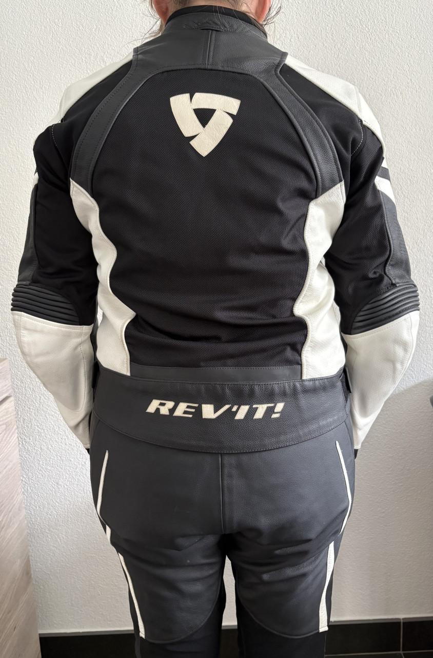 REV’IT dames motorpak 2-delig – jas 42 / broek 40 – leer (ook los te koop)
