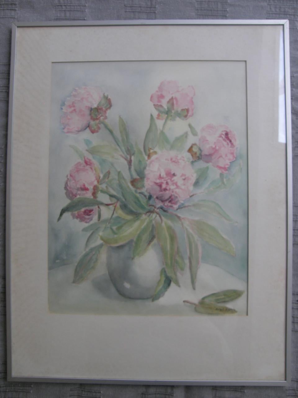 Aquarel pioenrozen
