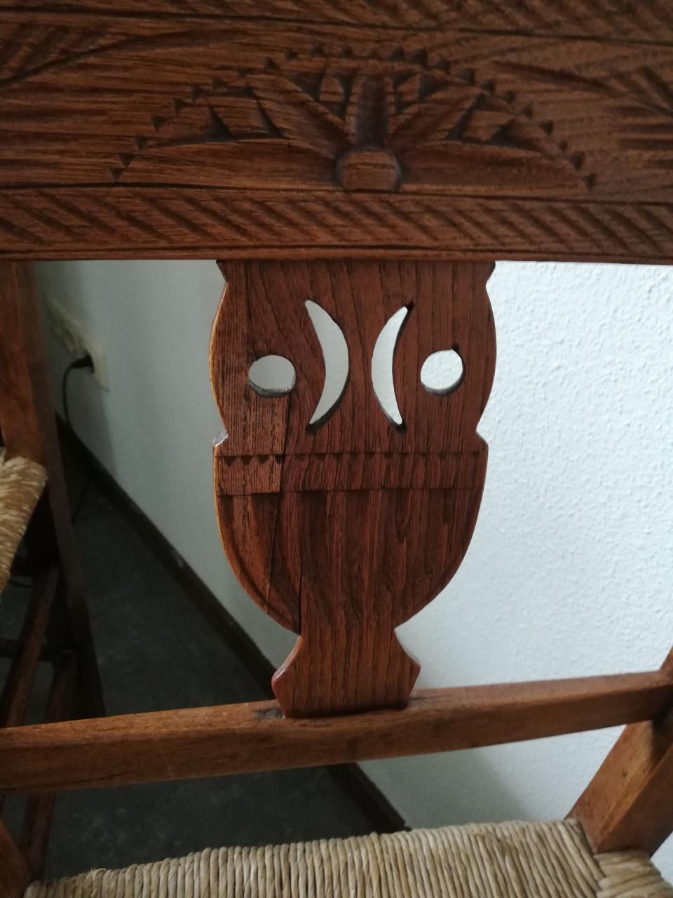 Antieke 4 Uilen stoeltjes