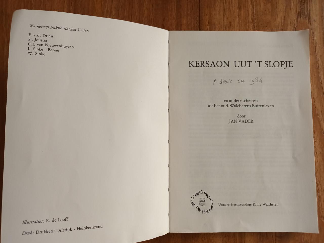 Zeeuws boekje Kersaon uut 't Slopje