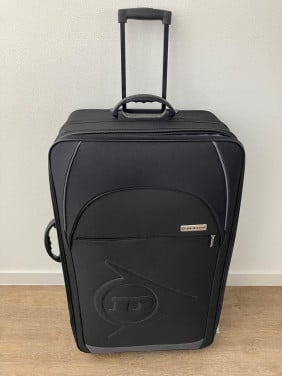 Dunlop grote zwarte reiskoffer met uitschuifbare handgreep wielen 82x47x29