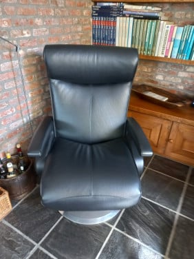 Lederen relaxfauteuil elektrisch verstelbaar