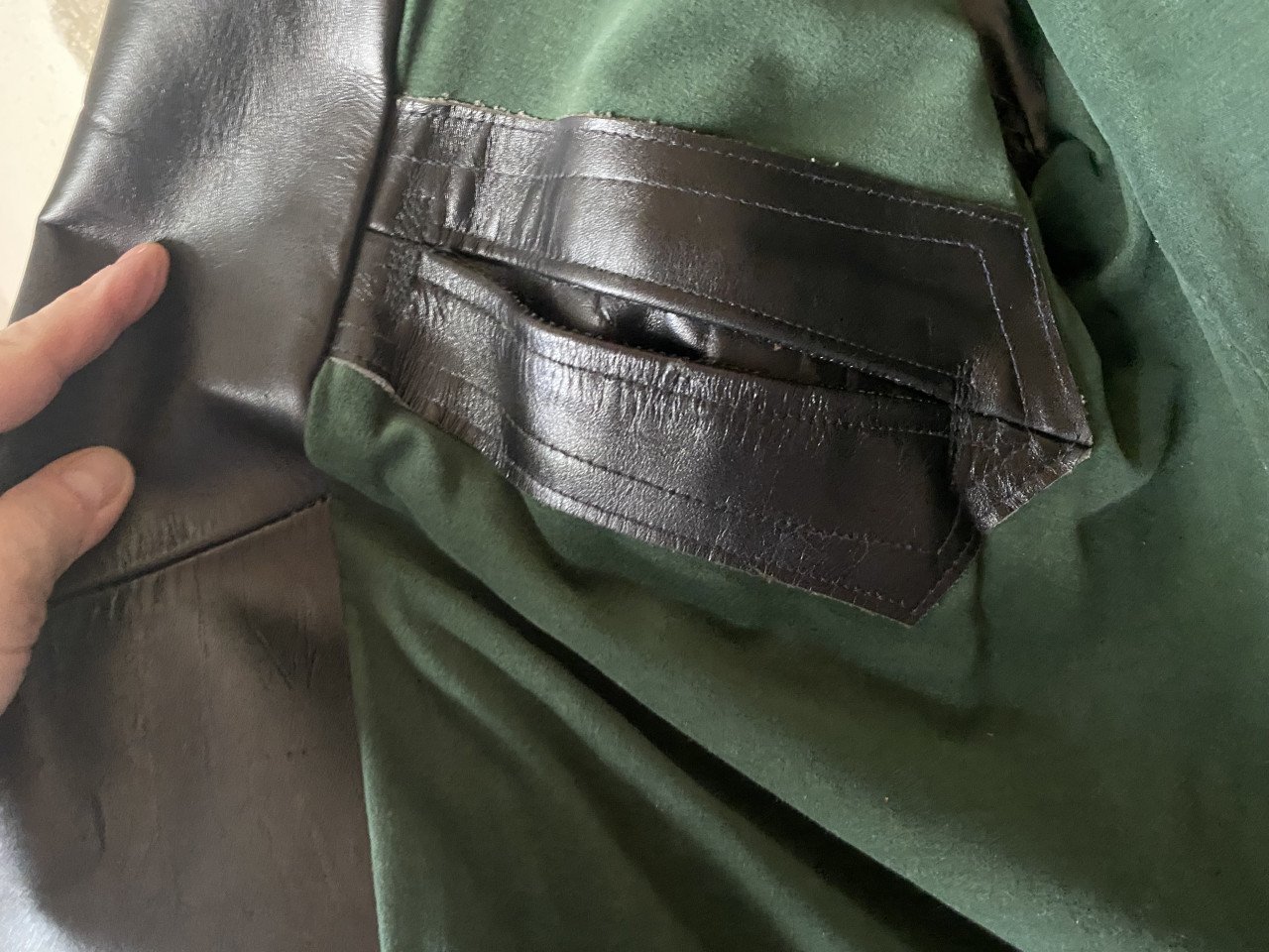 Lange zware vintage leren jas, xl/xxl, motor solex brommer