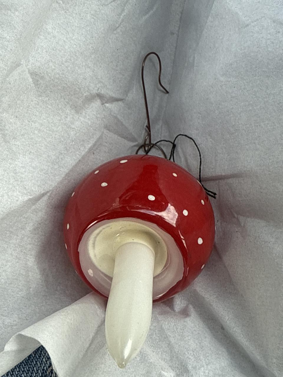 Antieke vintage kerstbal Paddestoel