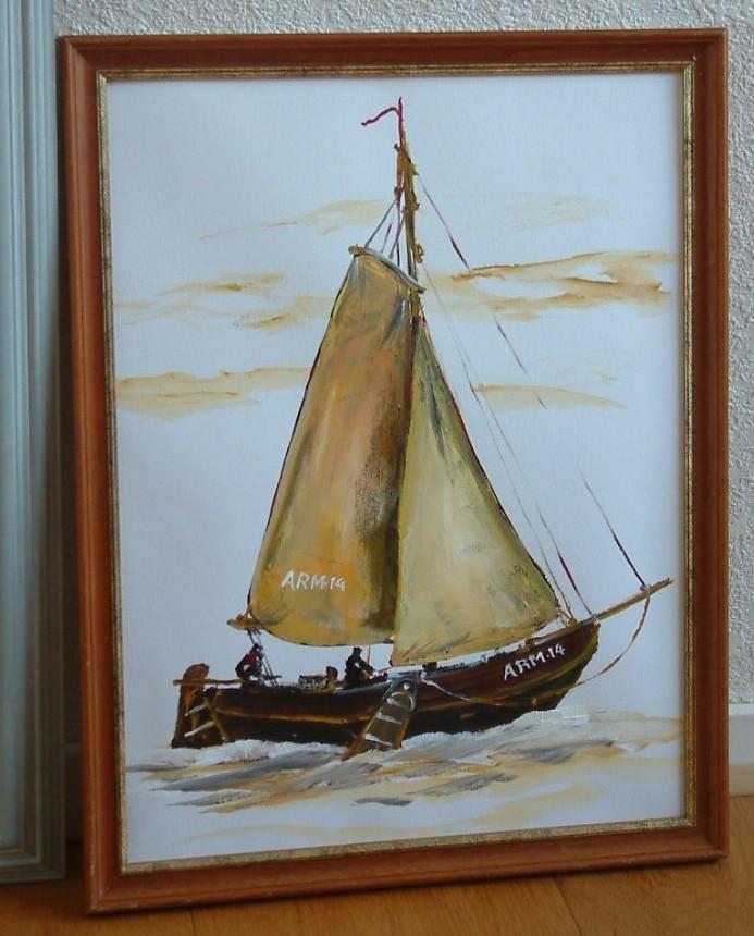 Hoogaars - botter -hengst -schilderij van af 45 euro incl Lijst er om